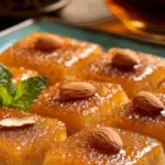 Traditional Middle Eastern Basbousa (Semolina Cake with Almonds) 3 Traditional Middle Eastern Basbousa (Semolina Cake with Almonds)