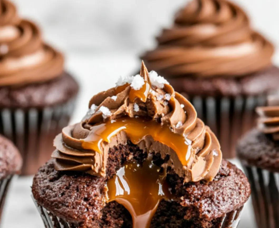 Salted Caramel Chocolate Cupcakes