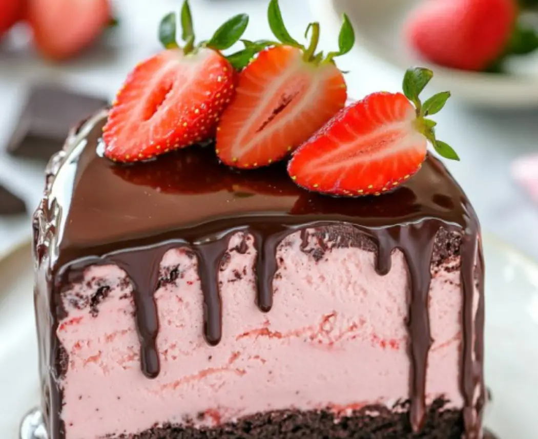 Chocolate Strawberry Ice Cream Cake