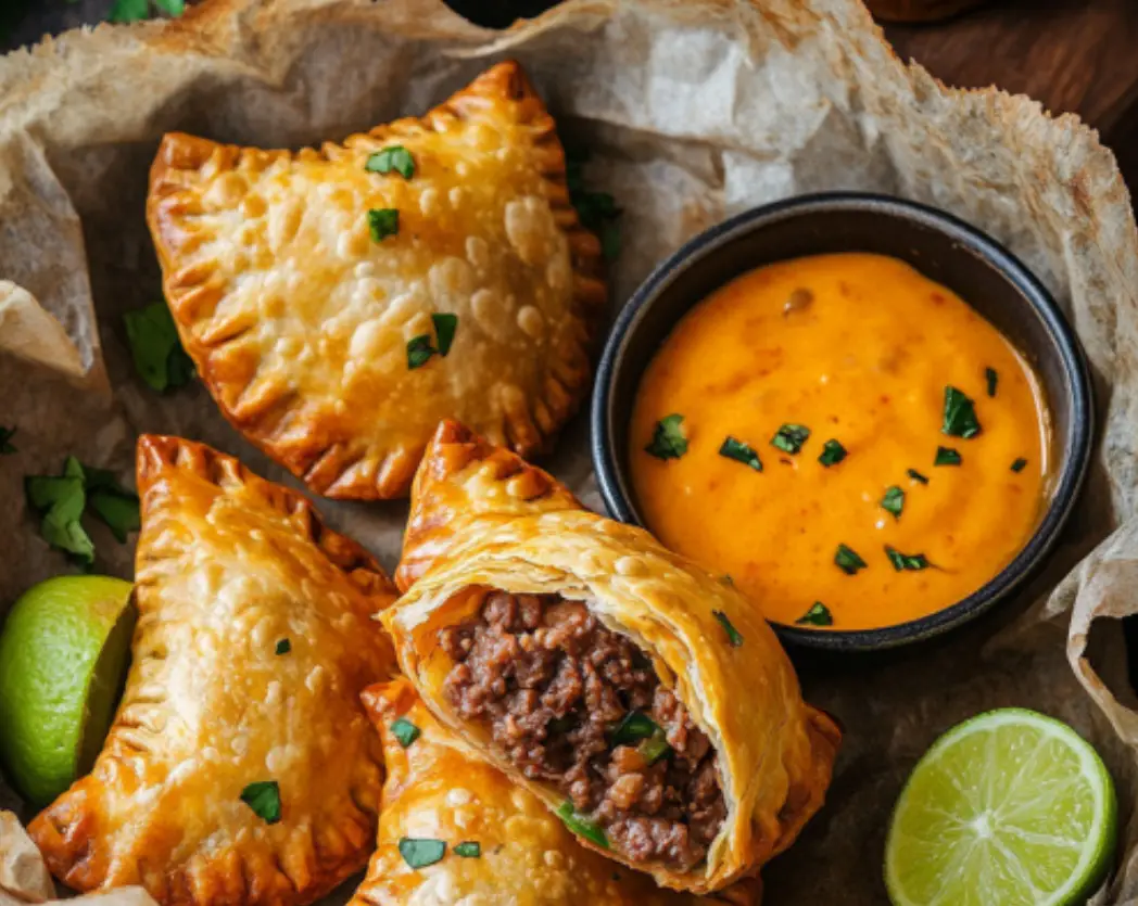 Rustic Beef Empanadas with Cheese Dip
