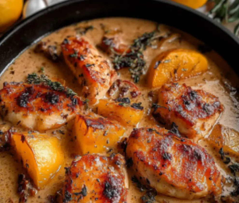Creamy Lemon Herb Chicken Skillet