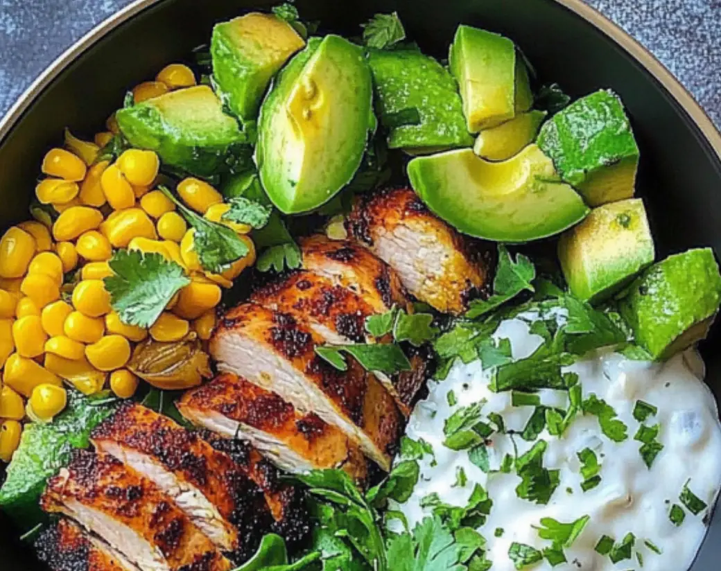 Chicken Bowl with Avocado & Corn