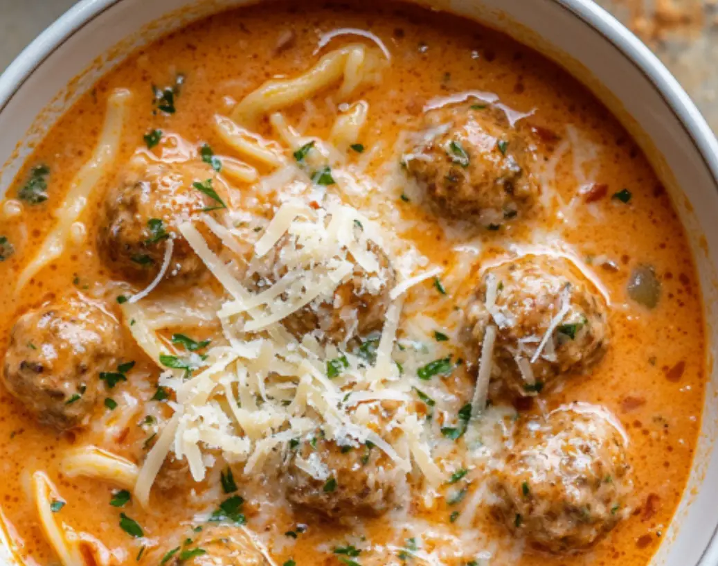 Creamy Tomato Meatball Pasta
