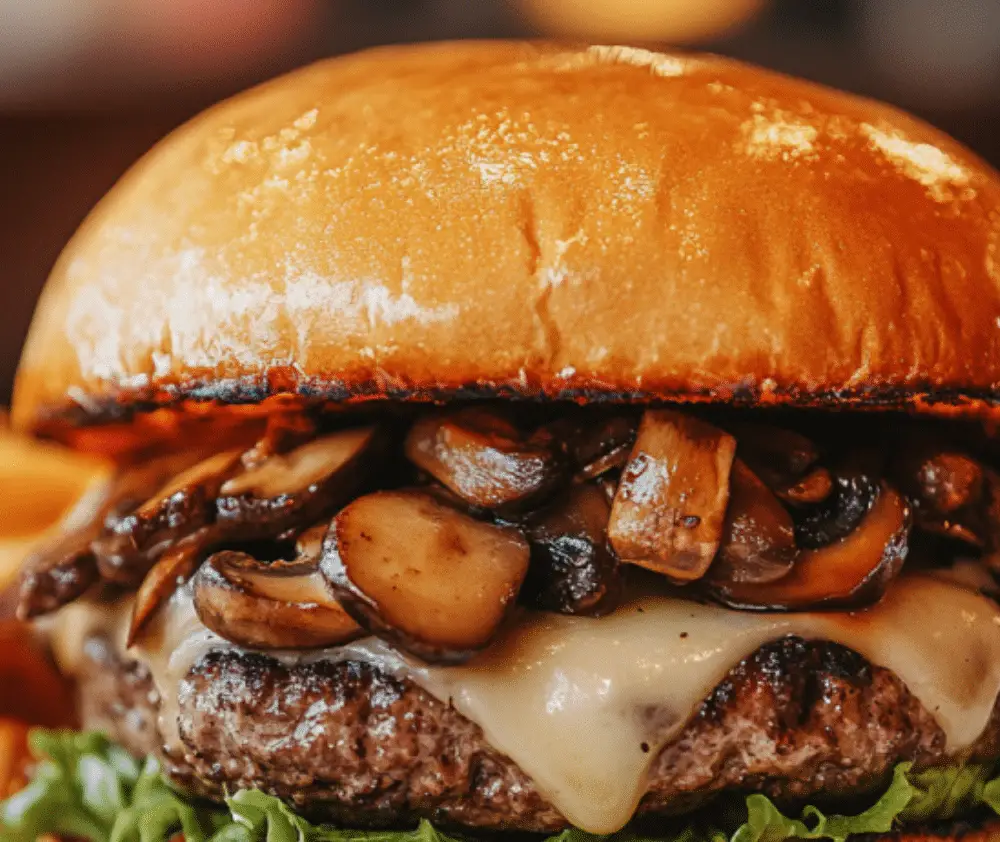 Mushroom Swiss Cheeseburger