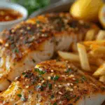 Blackened Cod with Garlic Butter and Fries 3 Blackened Cod with Garlic Butter and Fries