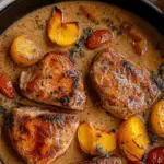 Peach and Thyme BEEF Chops Skillet 3 Peach and Thyme BEEF Chops Skillet