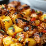 Hawaiian Chicken Pineapple Skewers