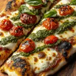 Homemade Pesto Flatbread Pizza with Roasted Tomatoes and Mozzarella 3 Homemade Pesto Flatbread Pizza with Roasted Tomatoes and Mozzarella