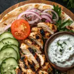 Grilled Chicken Gyro Wrap with Tzatziki Sauce 3 Grilled Chicken Gyro Wrap with Tzatziki Sauce
