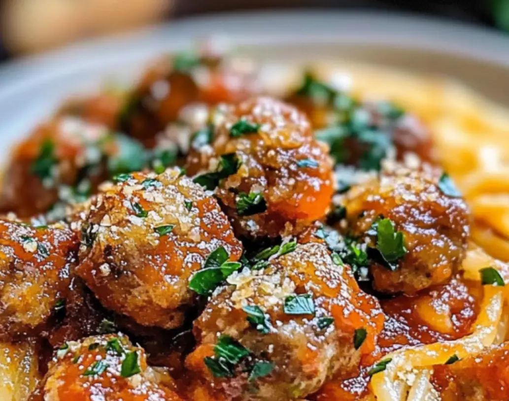 Spaghetti with Homemade Meatballs and Marinara Sauce
