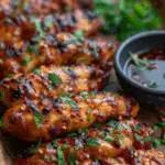 Sticky Grilled Chicken Tenders with Honey Garlic Sauce