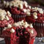 Red Velvet Muffins with White Chocolate Chips 3 Red Velvet Muffins with White Chocolate Chips