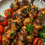 Chargrilled Chicken Skewers with Cherry Tomatoes