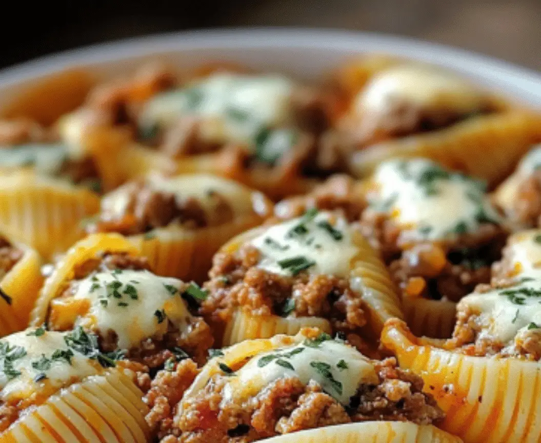 Beef-Stuffed Shells with Creamy Ricotta Filling