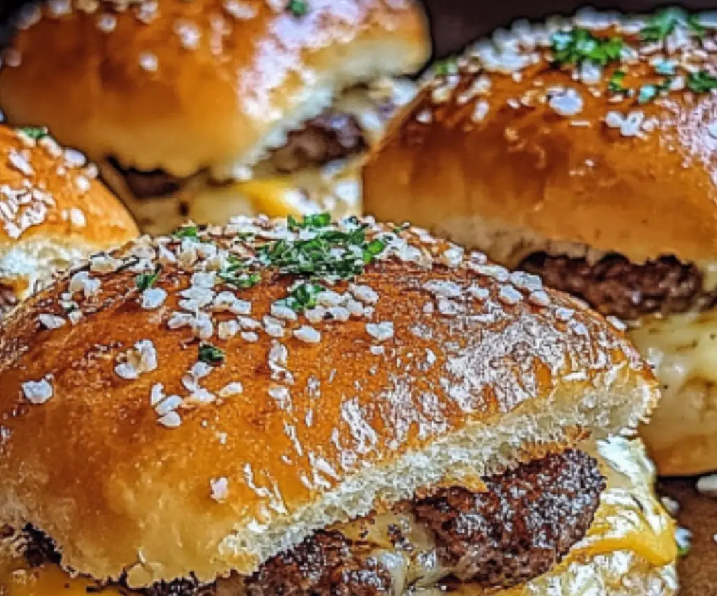 Cheesy Garlic Butter Burger Sliders