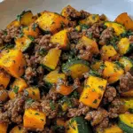 Ground Beef and Butternut Squash Skillet