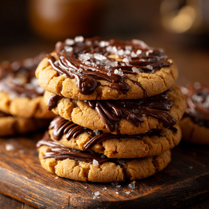 Chocolate-Drizzled Sea Salt Cookies