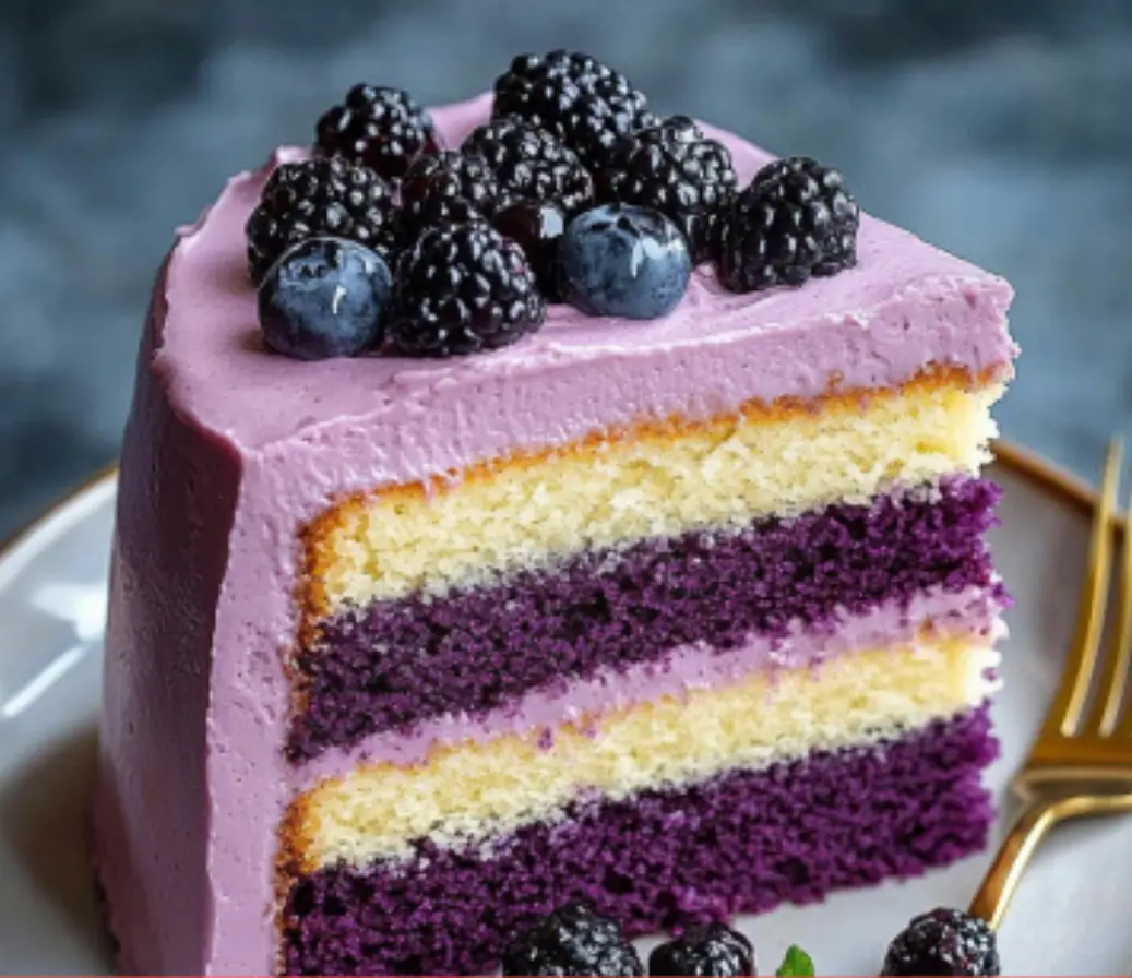 Berry Layer Cake with Blackberry and Blueberry Frosting