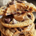 Gooey Chocolate Chip Cookies with Melted Caramel Center