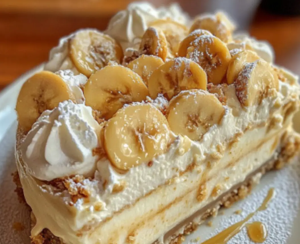 Banana Cake: Moist, Creamy, and Topped with Fresh Banana Delight