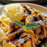 Grilled Pineapple with Caramel Sauce and Whipped Cream