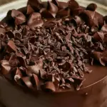 Rich Dark Chocolate Cake with Shaved Chocolate Topping 3 Rich Dark Chocolate Cake with Shaved Chocolate Topping