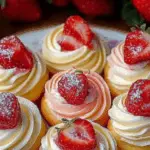 Vanilla Strawberry Cupcakes with Whipped Buttercream