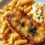 Crispy Fish Fillet with Macaroni and Cheese