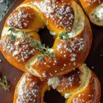 Soft Pretzel Rings Stuffed with Herbed Cream Cheese 3 Soft Pretzel Rings Stuffed with Herbed Cream Cheese