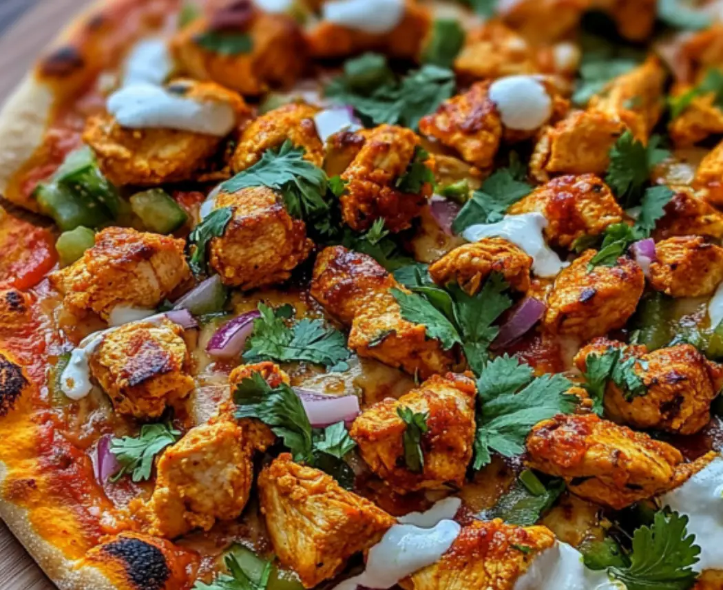 Homemade Chicken Tikka Pizza