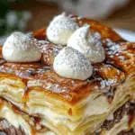 Chocolate and Cream Puff Pastry Layered Dessert 3 Chocolate and Cream Puff Pastry Layered Dessert