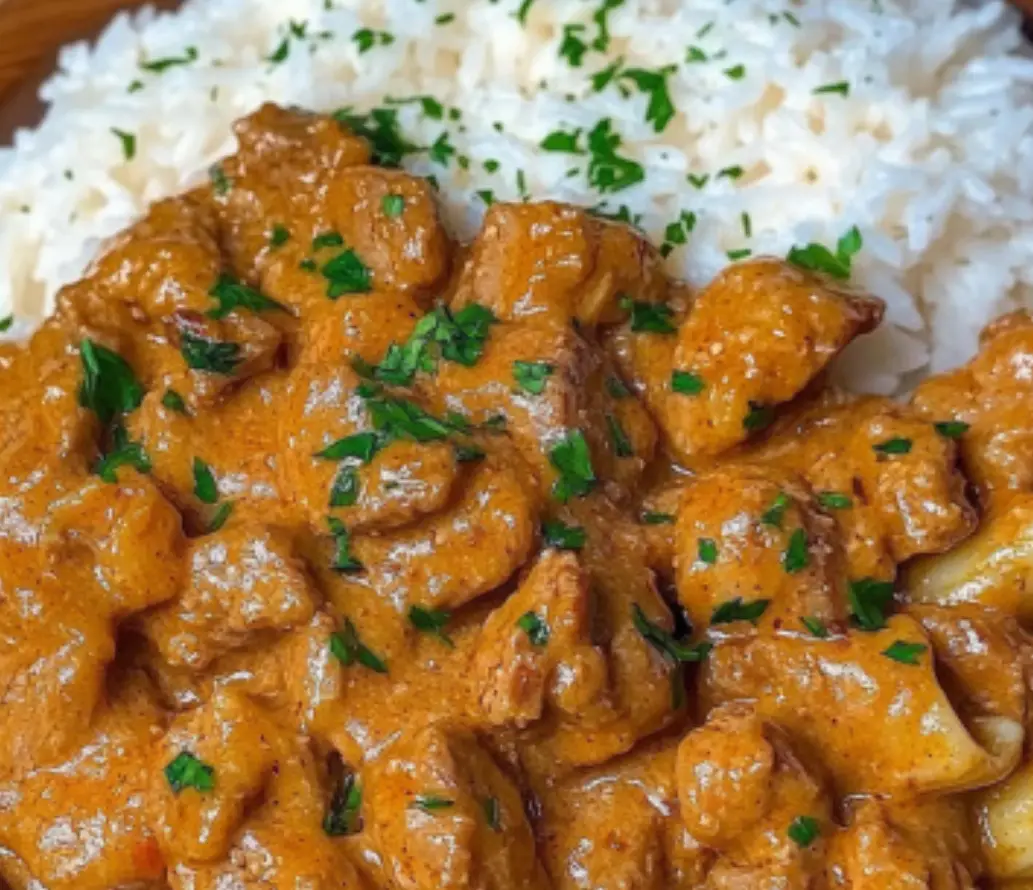 Beef Stroganoff with Rice