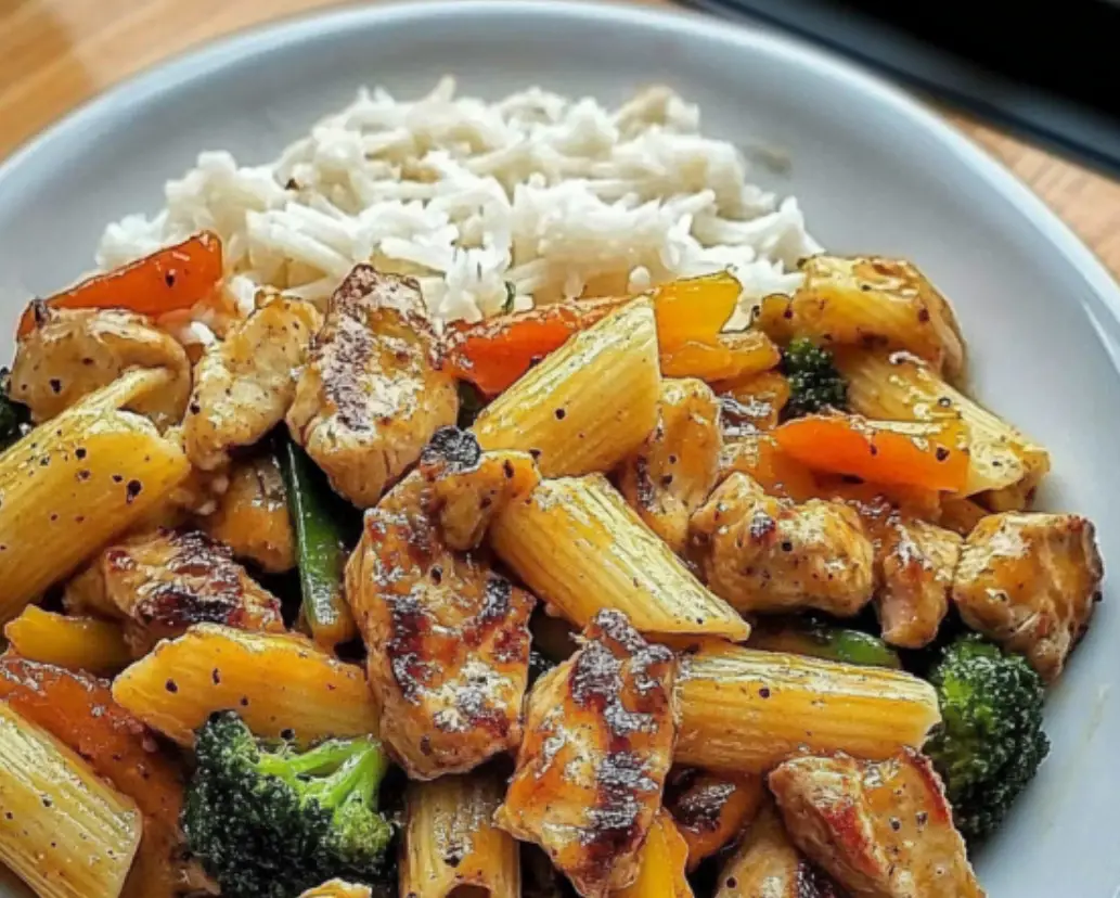 Chicken and Veggie Pasta with Rice