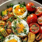 Savory Breakfast Bowl with Eggs, Avocado, and Roasted Veggies