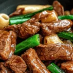 Stir-Fried Beef with Green Beans and Pasta