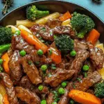 Beef Stir Fry with Vegetables over Pasta