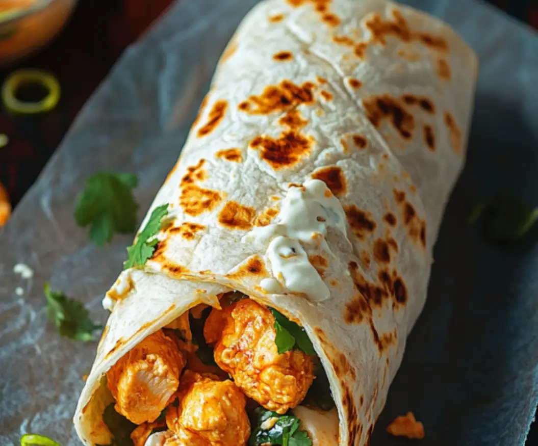 Spicy Buffalo Chicken Wrap with Ranch Drizzle