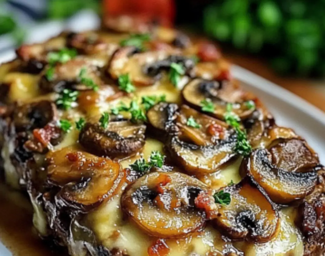 Cheesy Mushroom Meatloaf