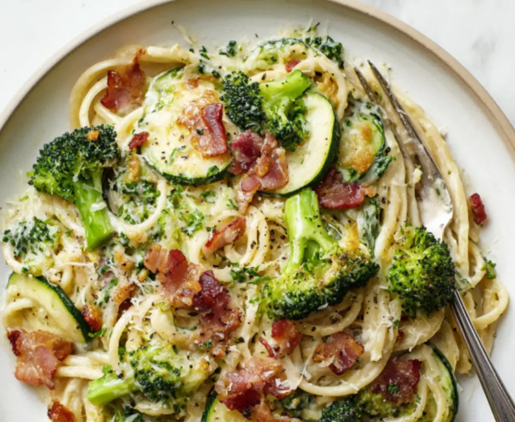 Creamy Broccoli & Zucchini Spaghetti