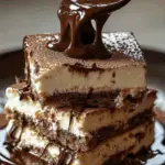 Classic Tiramisu Squares with Dark Chocolate Drizzle 3 Classic Tiramisu Squares with Dark Chocolate Drizzle