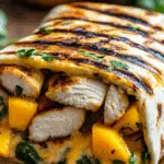 Mango Chicken Wrap with Cheddar and Spinach