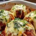 Cheese-Stuffed Meatballs in Marinara Sauce