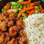 Honey Garlic Chicken With Rice And Veggies