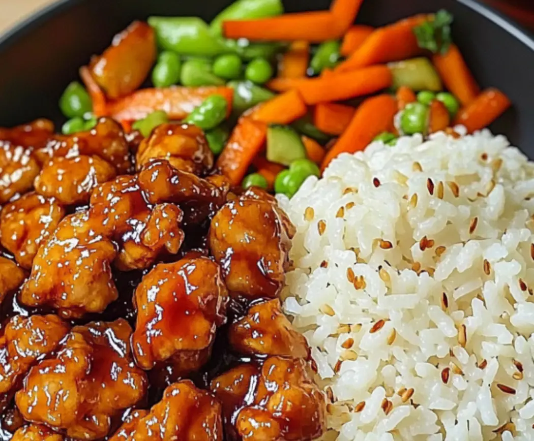 Honey Garlic Chicken With Rice And Veggies