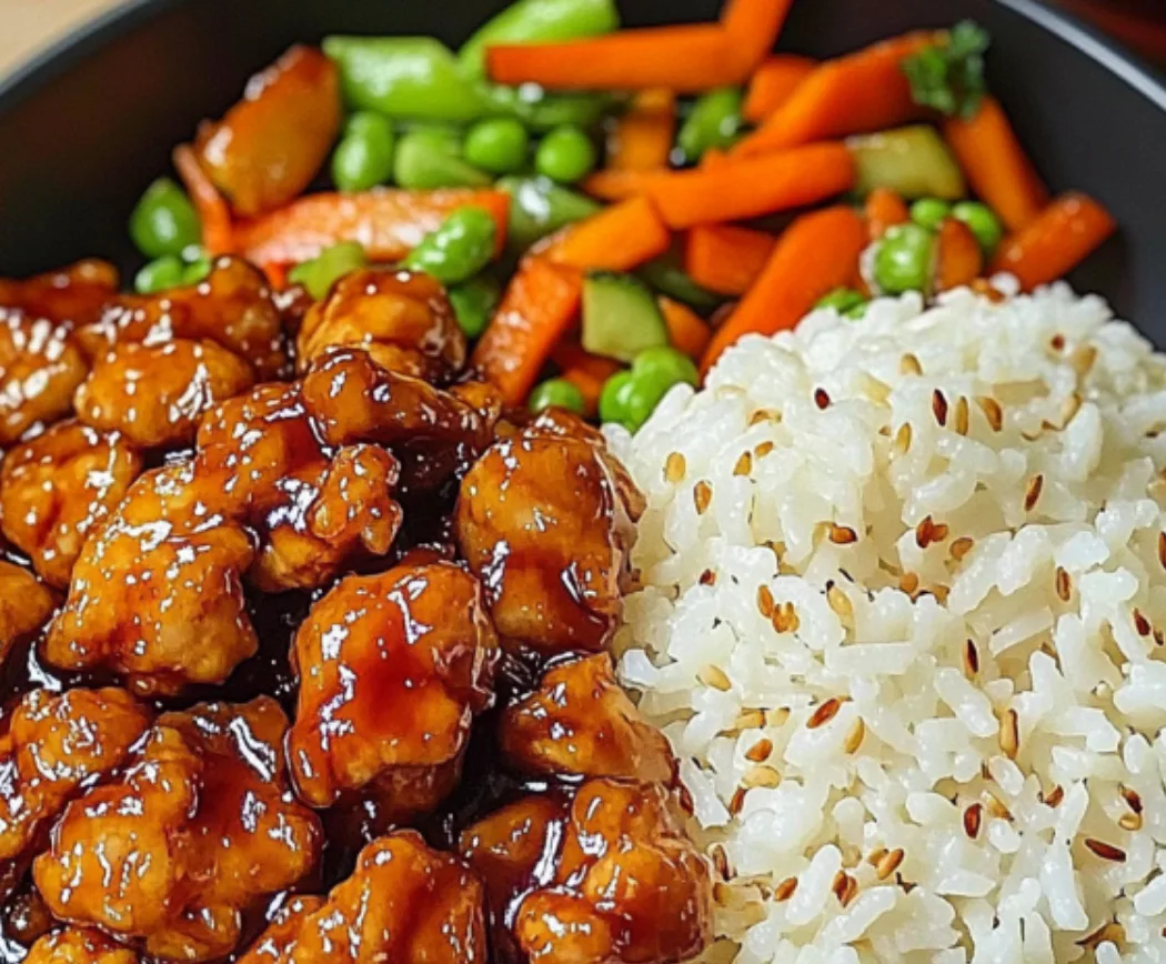 Honey Garlic Chicken With Rice And Veggies