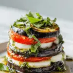 Grilled Eggplant Caprese Stack