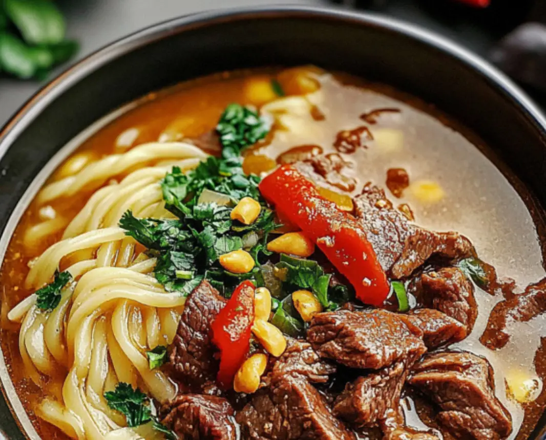 Stir-Fried Beef Noodle Soup
