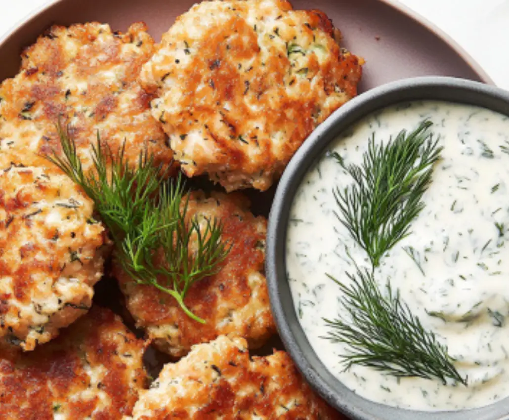 Salmon Croquettes with Dill Sauce