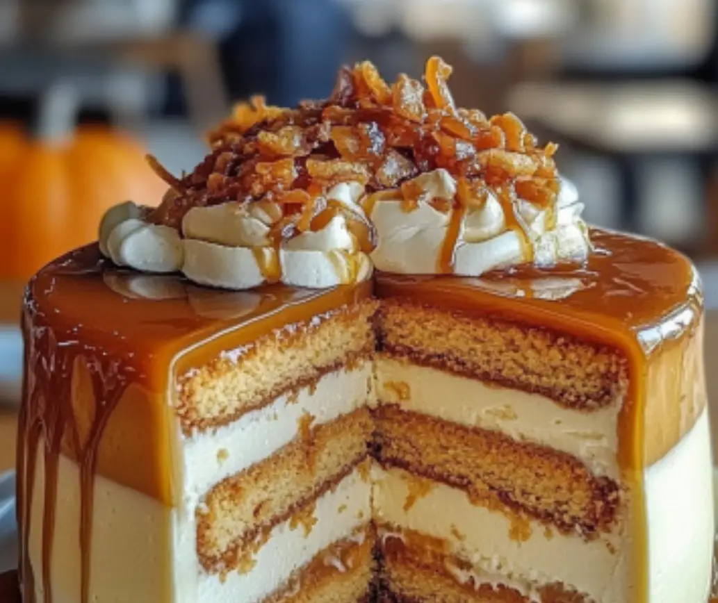 Salted Caramel Layer Cake with Cream Cheese Frosting