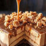 Caramel Pecan Cheesecake with Cookie Crumble Topping